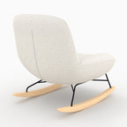 Alvin - Rocking Chair En Tissu Bouclette Blanc Cassé