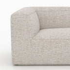 Hestia - Canapé D'Angle Droit Modulable, Tissu Beige 4 Places, 2 Poufs