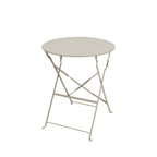 Marseille - Conjunto de mesa de jardín redonda plegable estilo bistró y 2 sillas - Metal - Beige