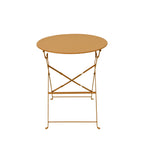 Marseille - Conjunto de mesa de jardín redonda plegable estilo bistró y 2 sillas - Metal - Ocre