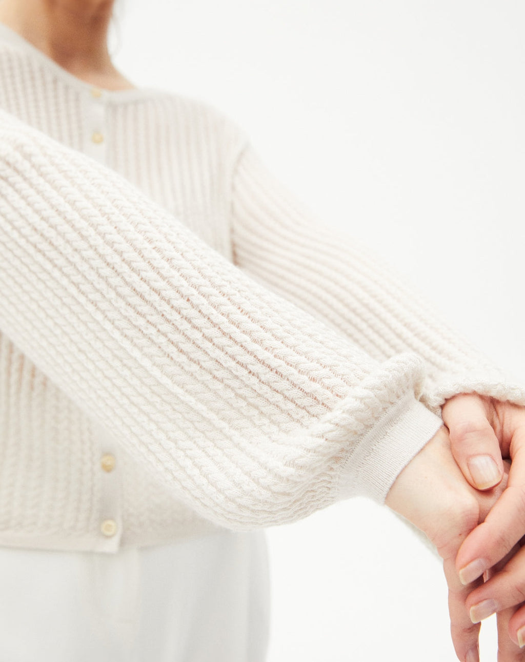 Cardigan Torsades Ajourees - Chanvre - Femme