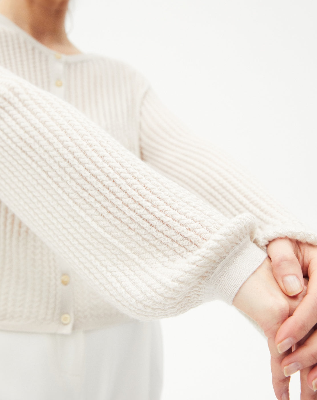 Cardigan Torsades Ajourees - Chanvre - Femme