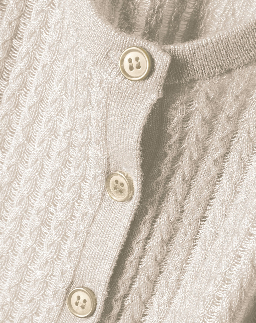 Cardigan Torsades Ajourees - Chanvre - Femme