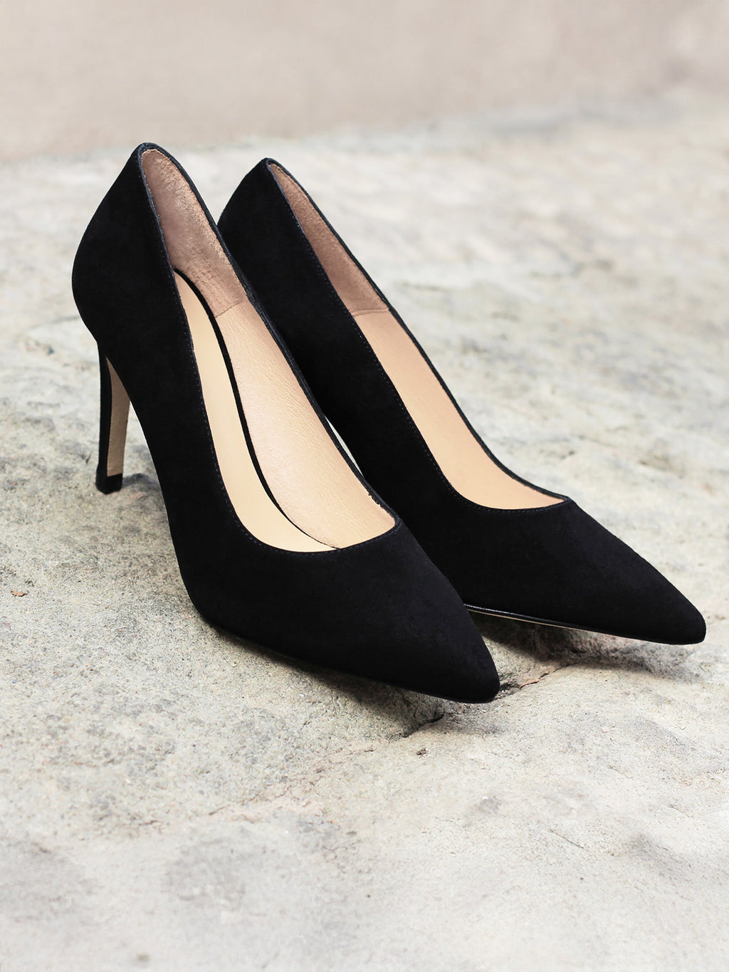 Escarpins Cuir Daim Noir - Femme
