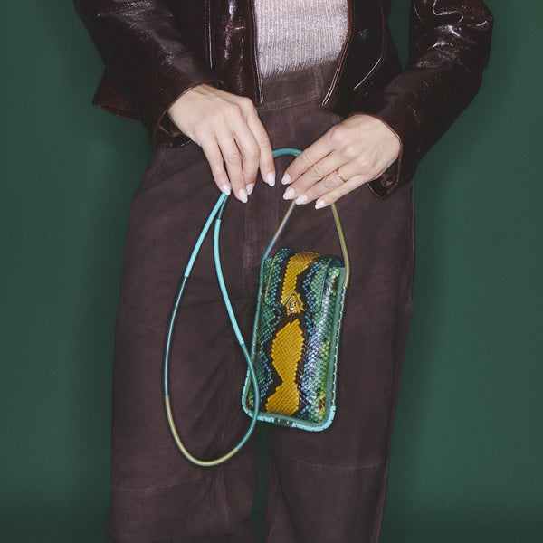 Estuche para gafas Emile Python Lotus Azul