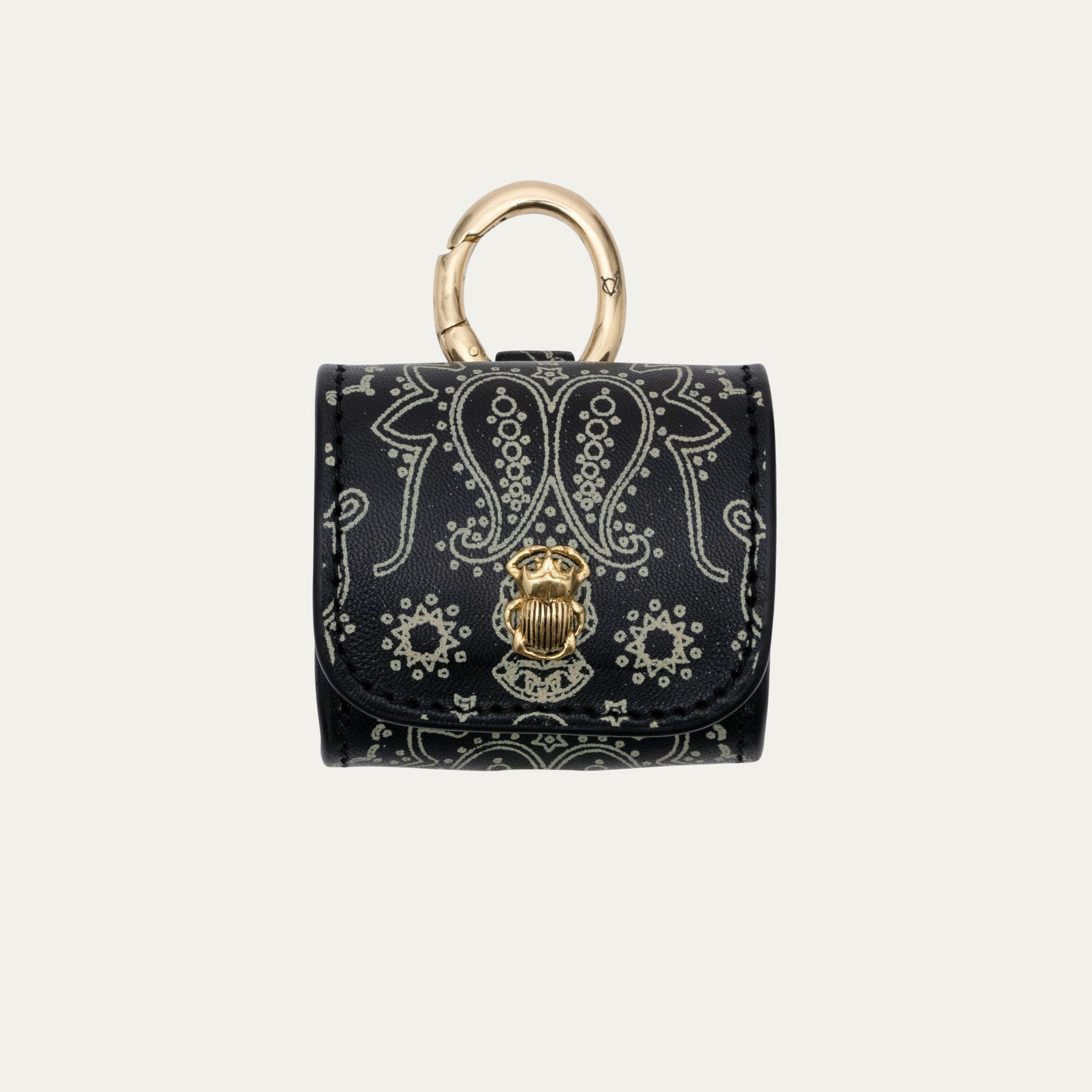 Estuche Jamie Airpod Estampado de bandana de cuero negro