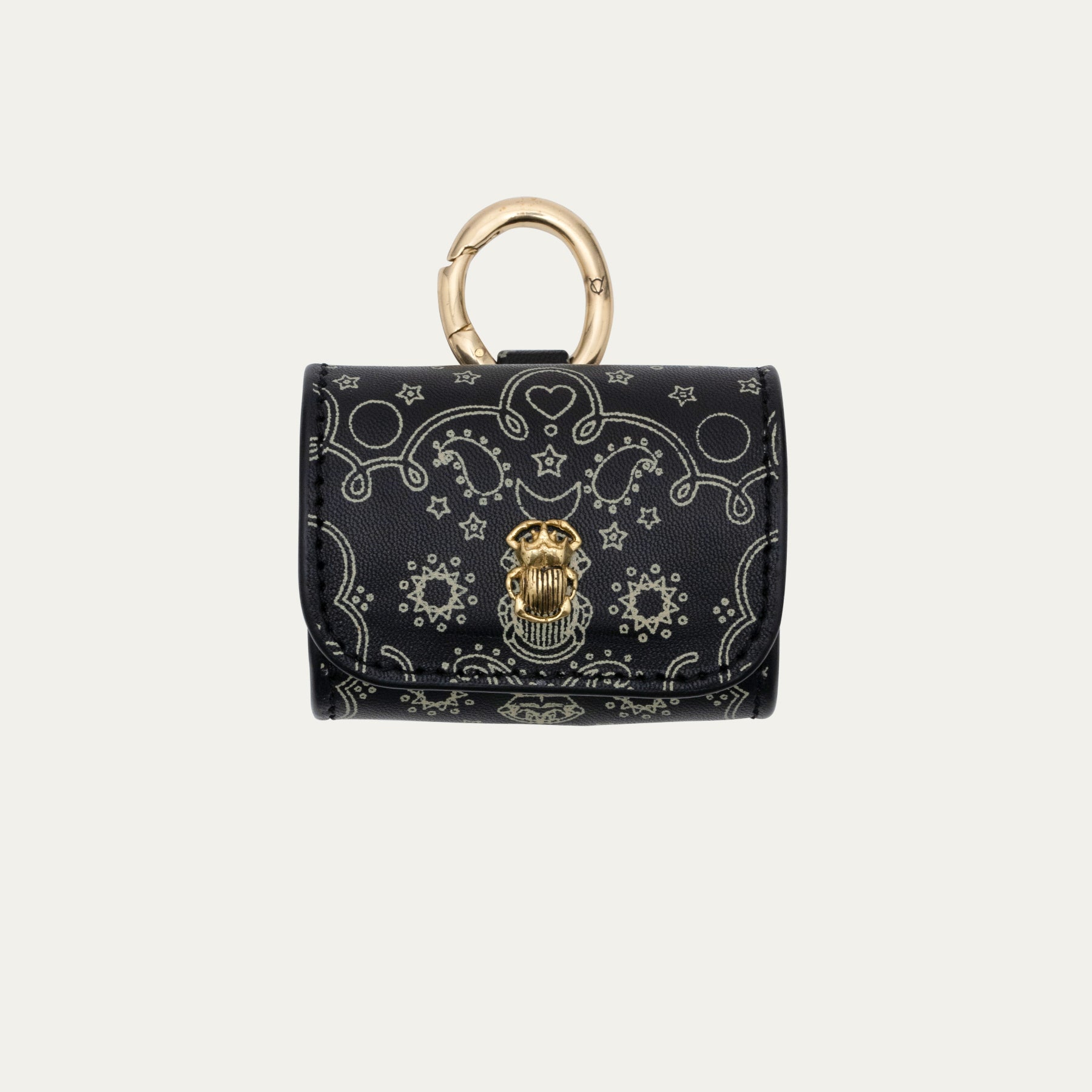 Estuche Jamie Airpod Estampado de bandana de cuero negro