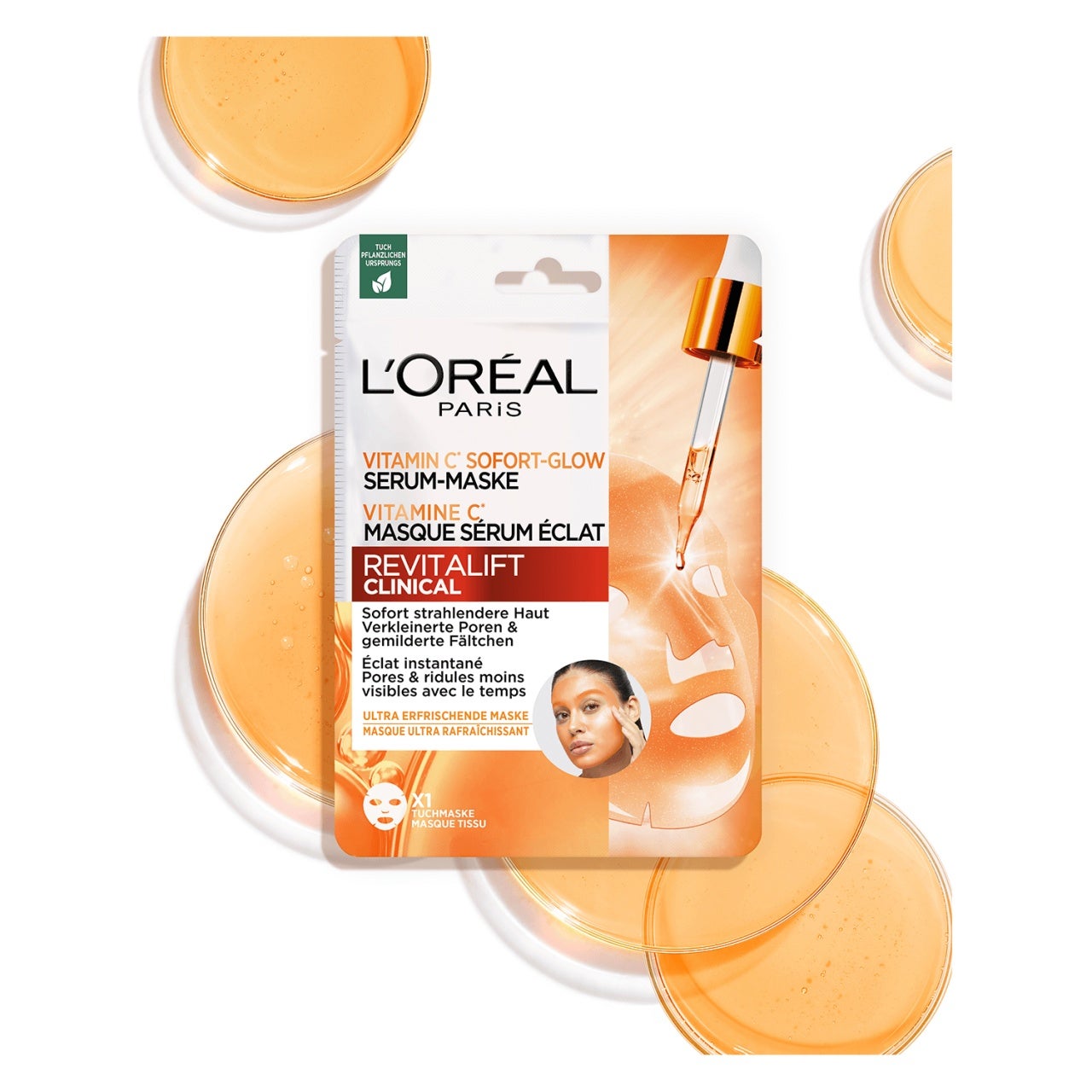 Lote De 5 - Mascarillas de Tela - Revitalift Clinical Mascarilla Sérum Luminosidad Vitamina C