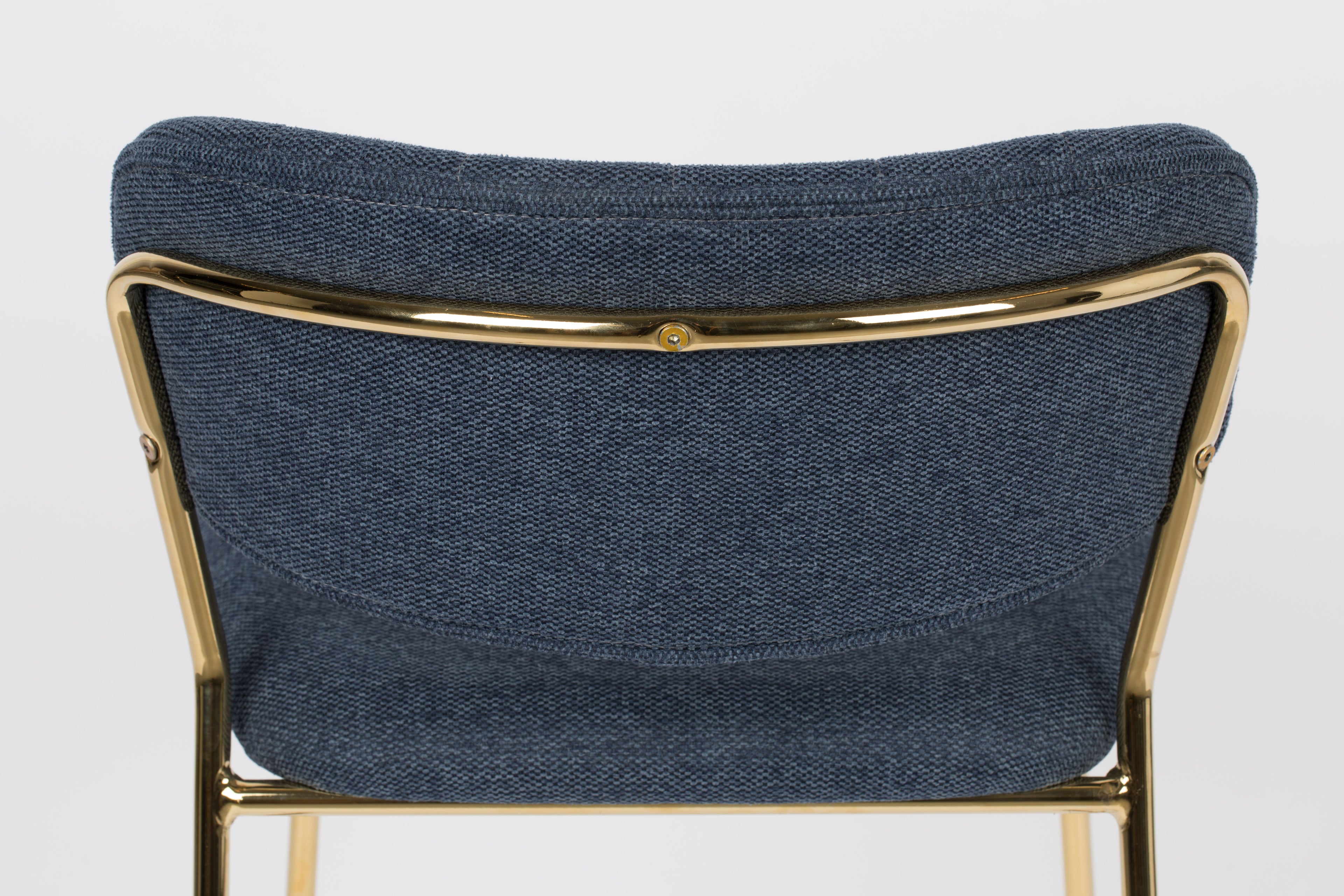 Jolien - Tabouret De Bar & De Comptoir - Tissu - Doré/Bleu Foncé