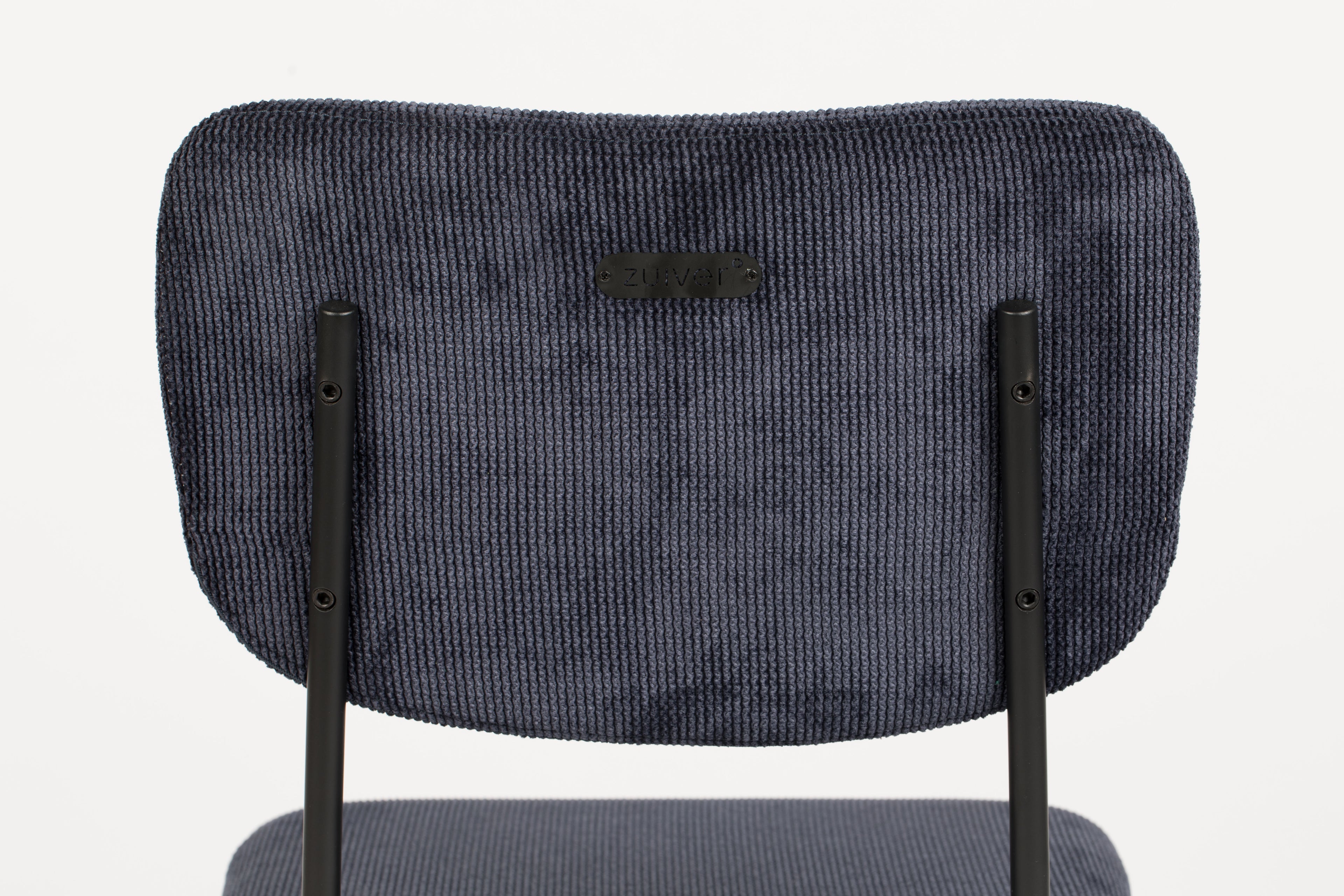Benson 64,5 cm - Juego de 2 taburetes de bar y mostrador - Tela - Azul oscuro
