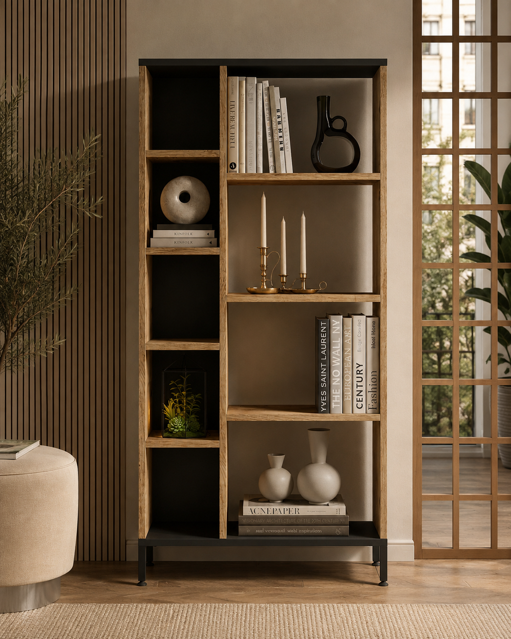 Rl3-Aa Bookcase - Atlantic Pine / Anthracite