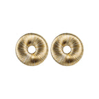 Boho Gold Silver Earring featuring intricate metallic thread design with a refined circular silhouette.