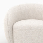 Naya - White Bouclé Fabric Armchair