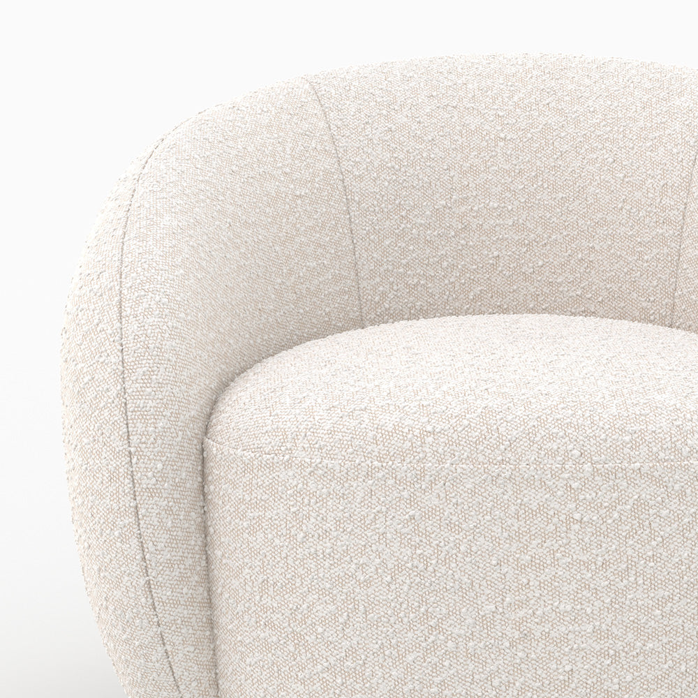 Naya - White Bouclé Fabric Armchair