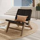 Tao - Fauteuil De Jardin En Teck Et Sangles En Tissu Noir