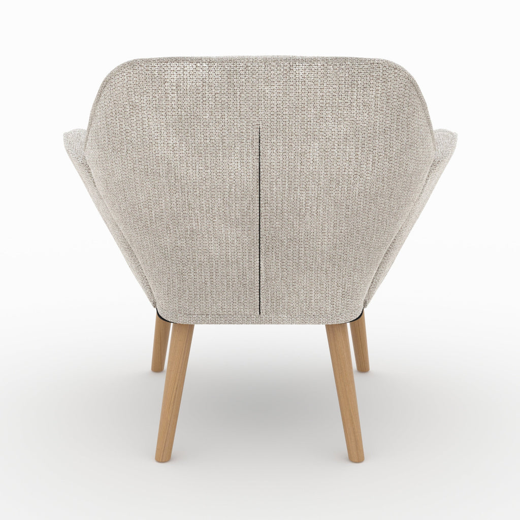 Simba - Armchair In Light Gray Fabric And Wooden Legs