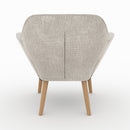 Simba - Fauteuil En Tissu Gris Clair Et Pieds En Bois