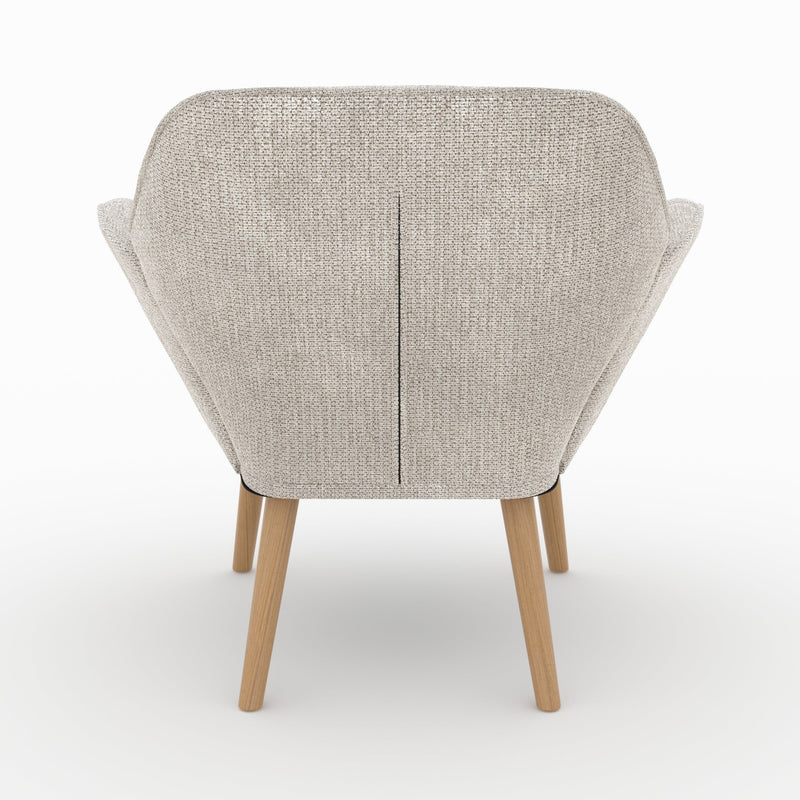 Simba - Fauteuil En Tissu Gris Clair Et Pieds En Bois