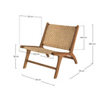 Kilka - Sillón De Madera De Teca Y Tejido De Ratán Chevron