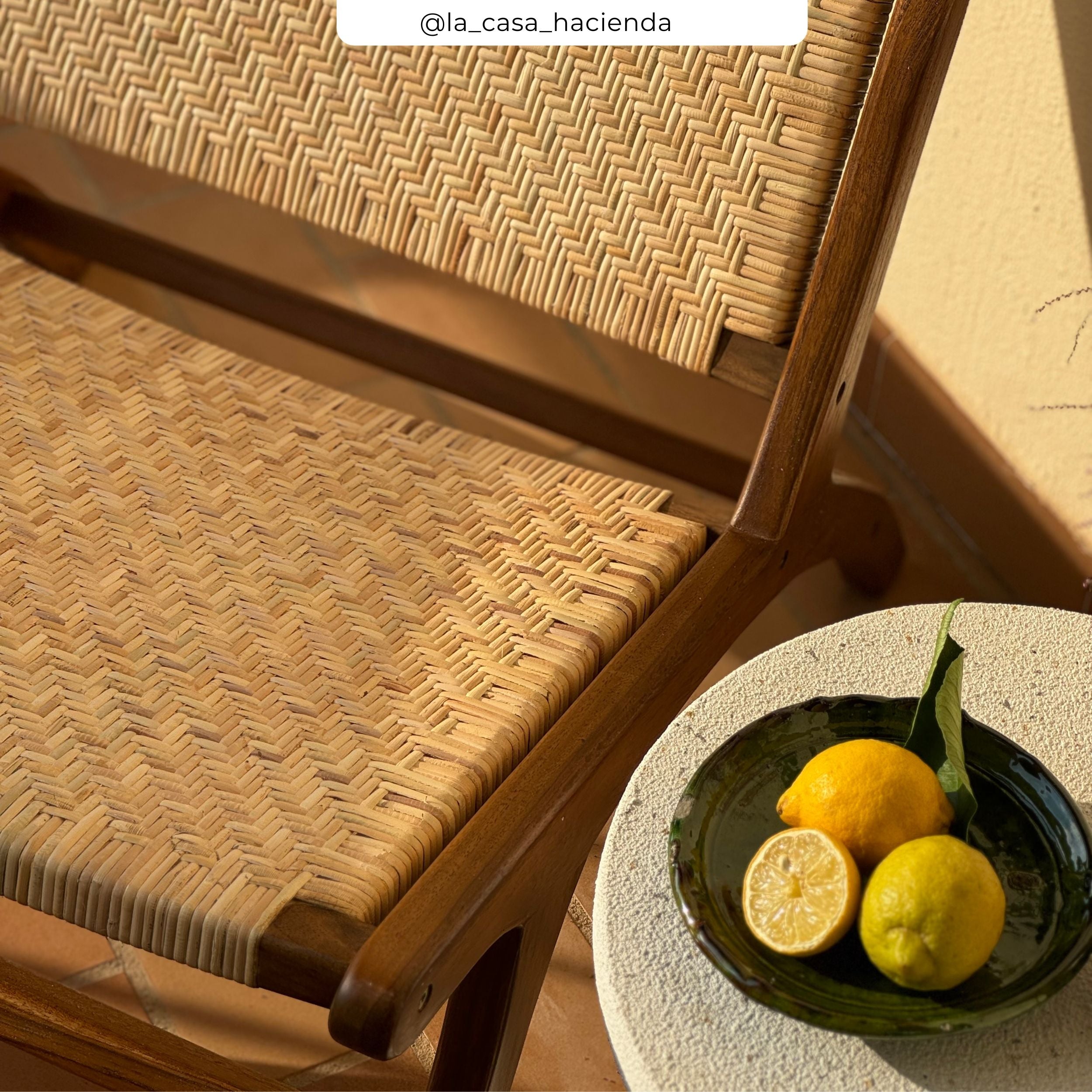 Kilka - Sillón De Madera De Teca Y Tejido De Ratán Chevron