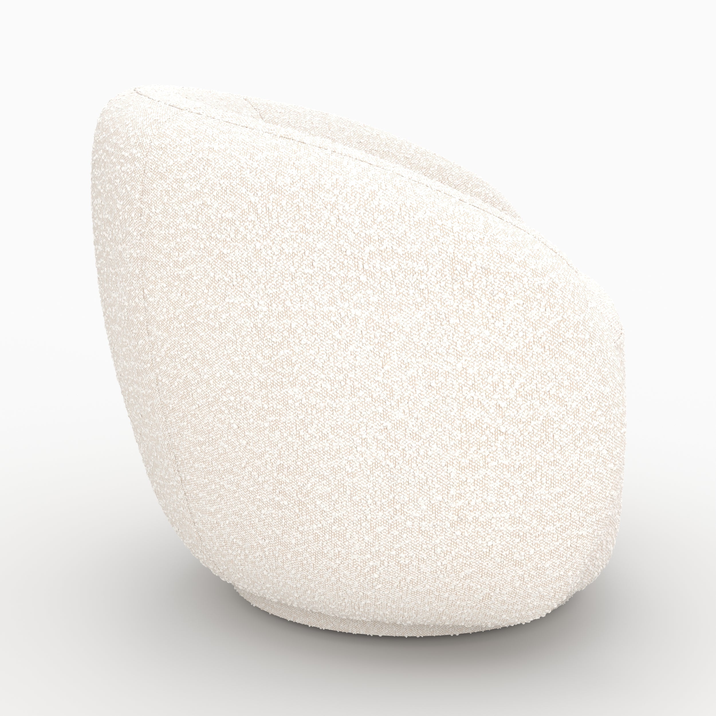 Naya - White Bouclé Fabric Armchair