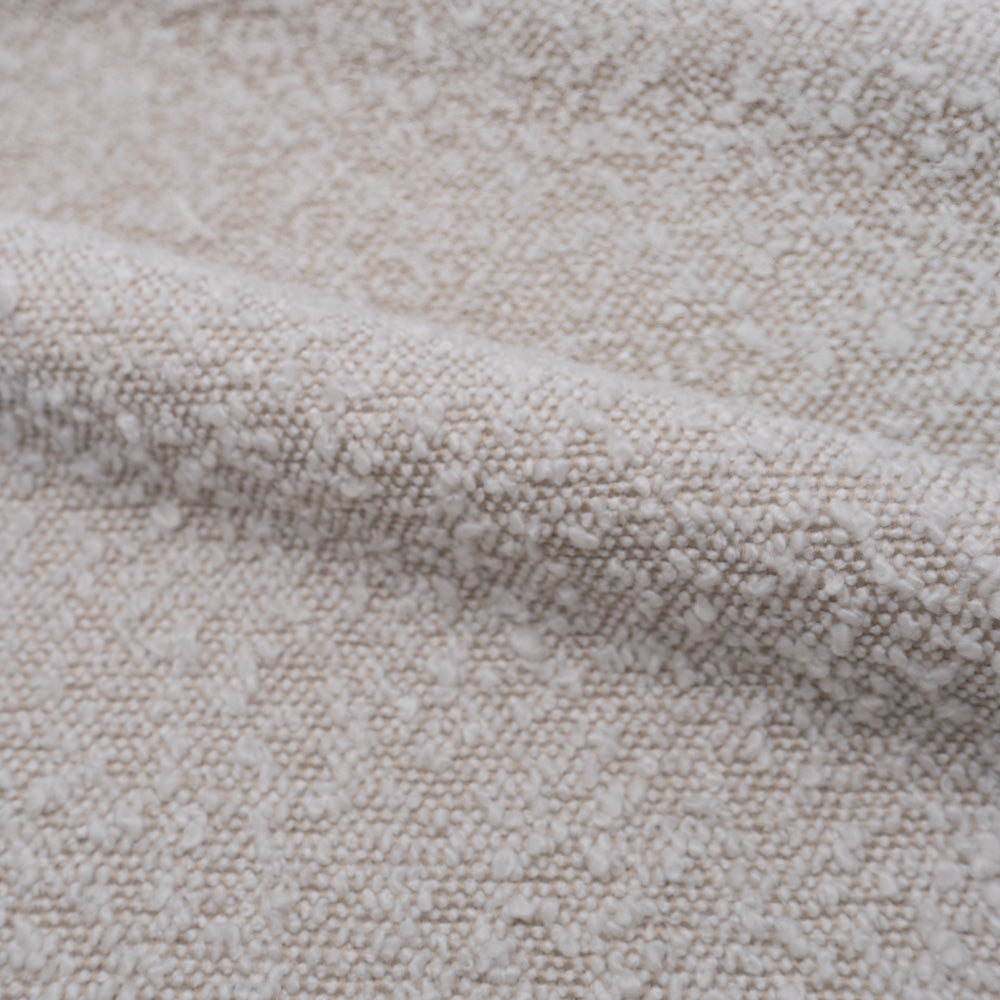 Naya - Swivel Armchair in White Bouclé Fabric