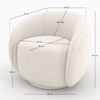 Naya - White Bouclé Fabric Armchair