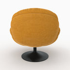 Ricci - Fauteuil Pivotant En Tissu Effet Velours Jaune Moutarde