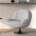 Ricci - Fauteuil Pivotant En Tissu Bouclé Gris Chiné