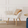 Simba - Fauteuil En Tissu Bouclé Blanc