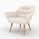 Simba - Fauteuil En Tissu Bouclé Blanc