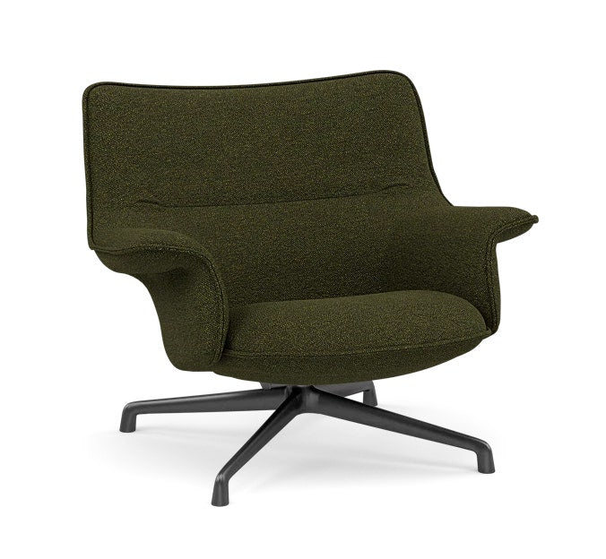 MUUTO - Fauteuil Doze Lounge Chair Low Back Swivel Base De Muuto - Tissu Hearth 009 Downfield - Pieds Black