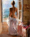 Pintura por números - Mujer desnuda y gran Sol