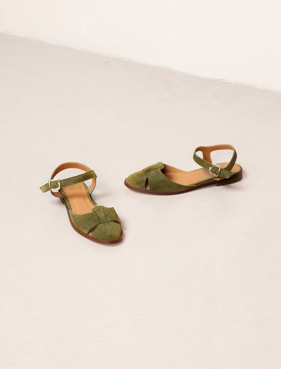 Sandalias Planas Amandine - Olive - Mujer