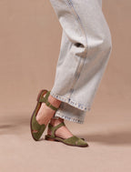 Sandalias Planas Amandine - Olive - Mujer