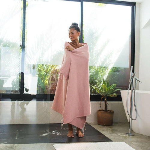 Sponge Lined Fouta - Powder Pink