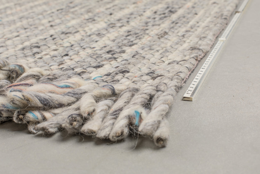 Frills - Rectangular Rug - Wool - Grey/Blue