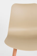 Leon - Set of 2 Dining Room Chairs - Steel - Beige