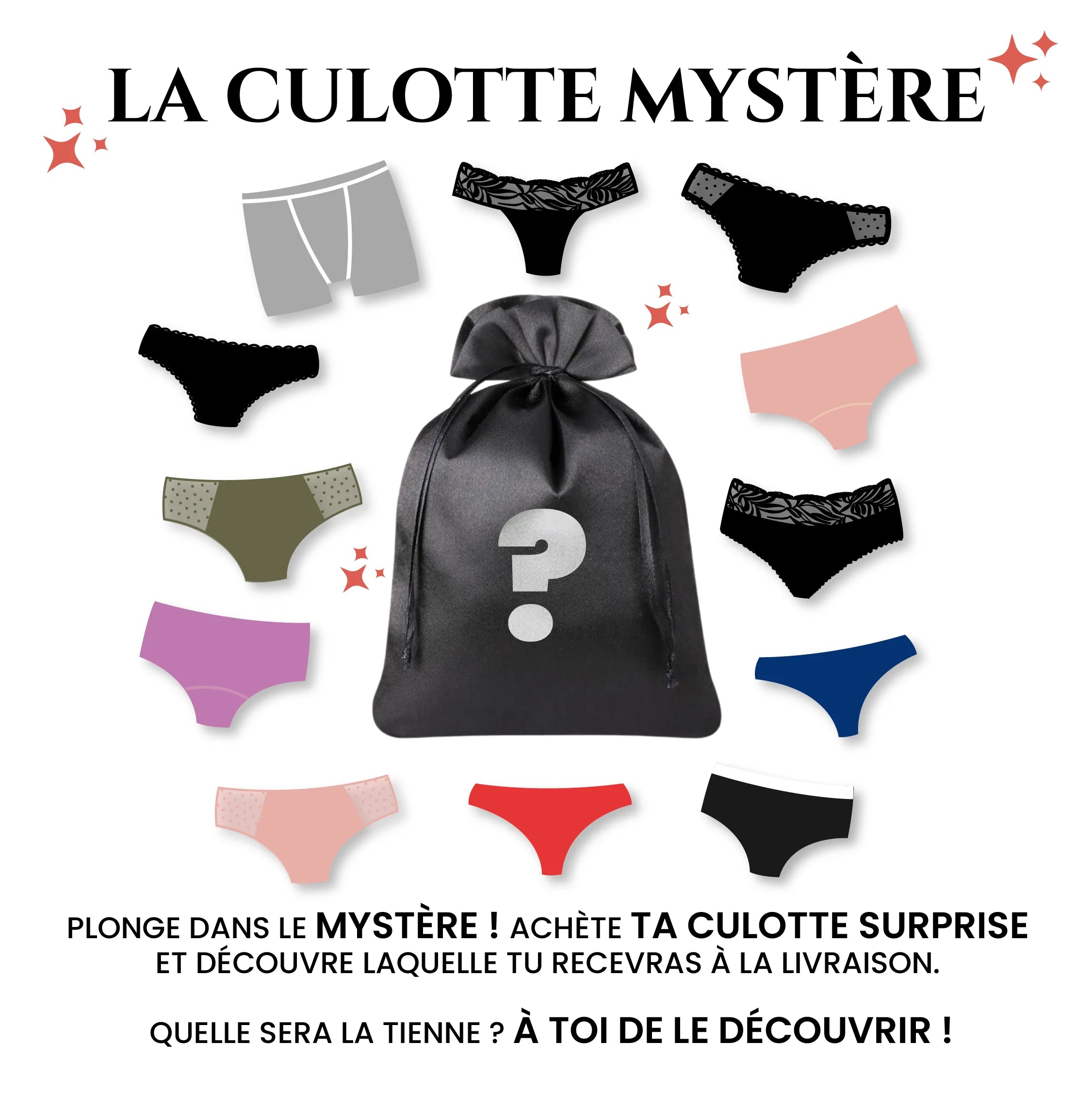 Bragas menstruales misteriosas – Todos los flujos – 3XS a 8XL