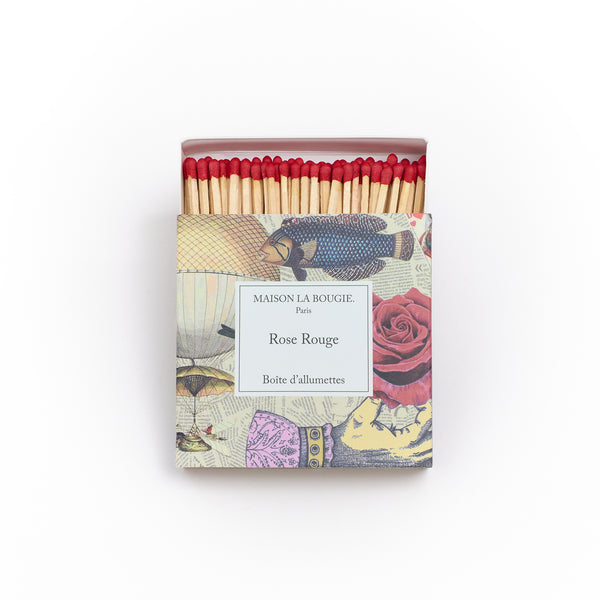 Boite Allumettes Rose Rouge