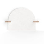 Fira - Tête De Lit En Plâtre Blanc Cassé Et Bois D'Acacia