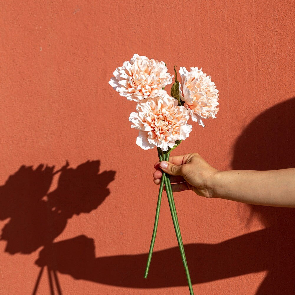 Dalia De Papel Coral Y Blanco