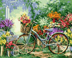Pintura por números - Flores y bicicletas