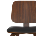 Flow - Set of 2 Chairs in Walnut Veneered Wood and Black Pu