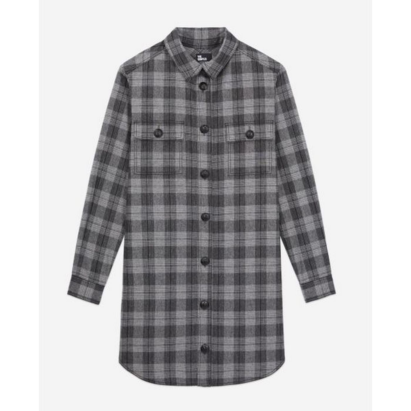 The Kooples - Robe Chemise En Laine - Gris - Femme