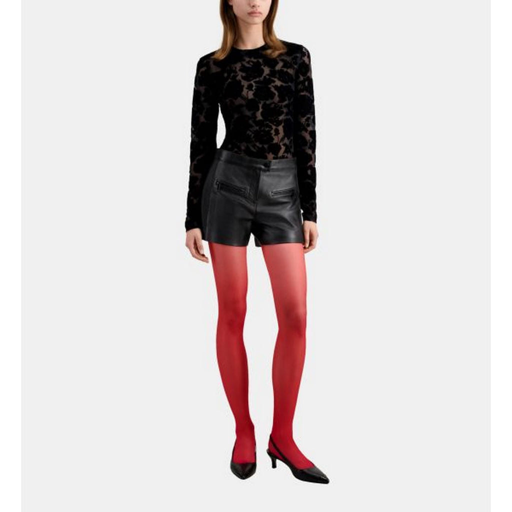 The Kooples - Short En Cuir Biker - Femme