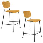 Benson 64.5 Cm - Set of 2 Bar & Counter Stools - Fabric - Ochre/Yellow
