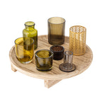 Sanga - Tray With Votive Holders - Natural - Glass