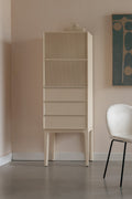 June 1 Porte 3 Tiroirs - Armoire - Chêne massif - Beige
