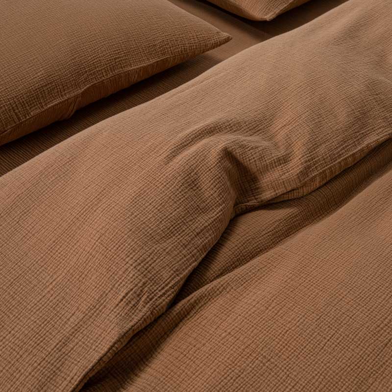 Housse De Couette - En Gaze De Coton 185G/M² - Noisettes